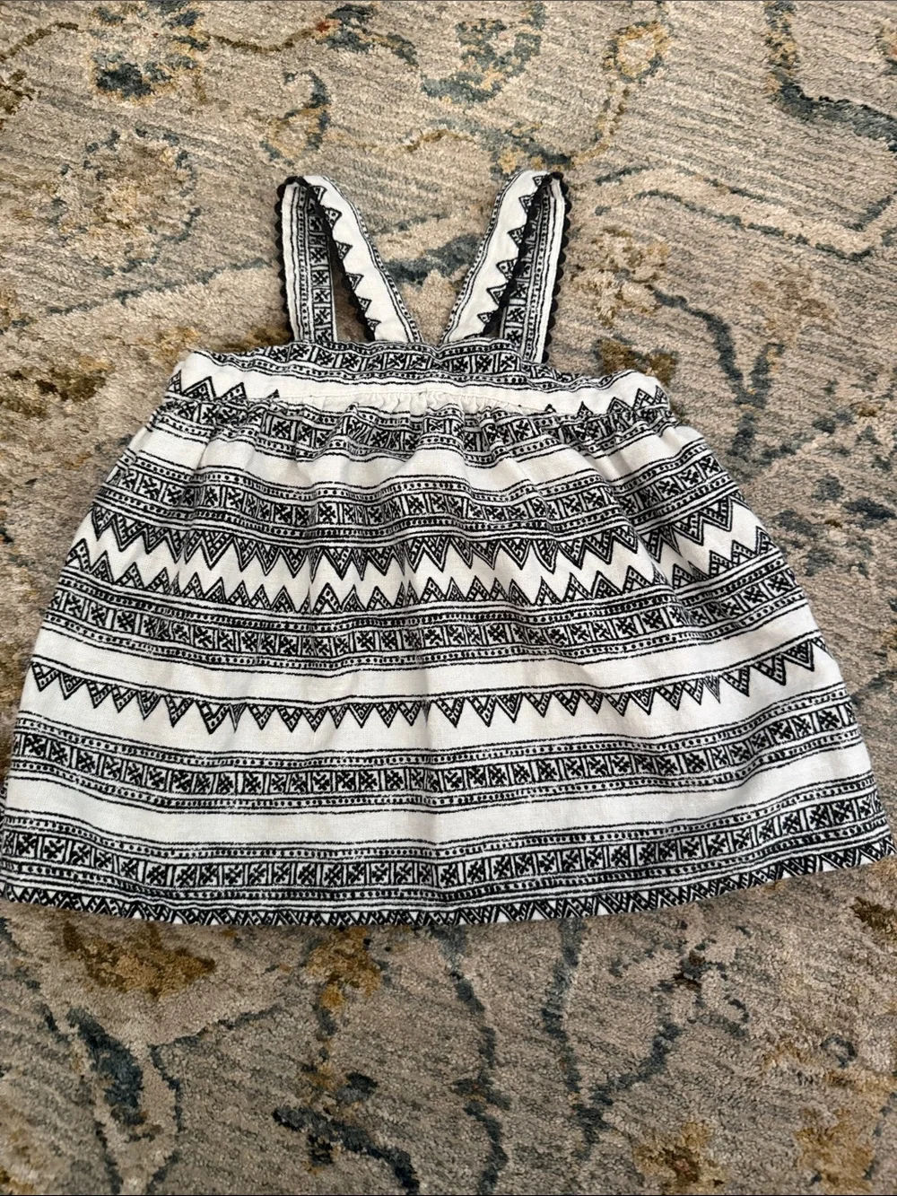 Old Navy Black and White Patterned Tank Top for Girls